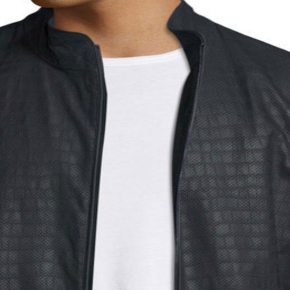 Medium Blue Croc Armani Collezioni Leather Jacket - Picture 4 of 12